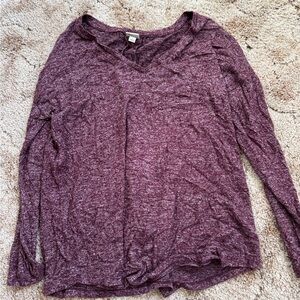 Women's Maroon Long Sleeve Top